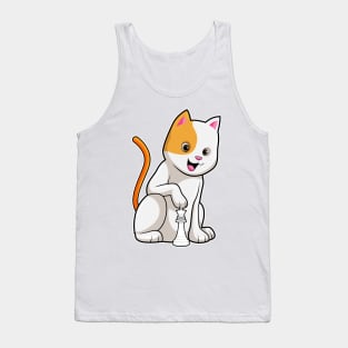 Cat at Chess with Chess piece Queen Tank Top